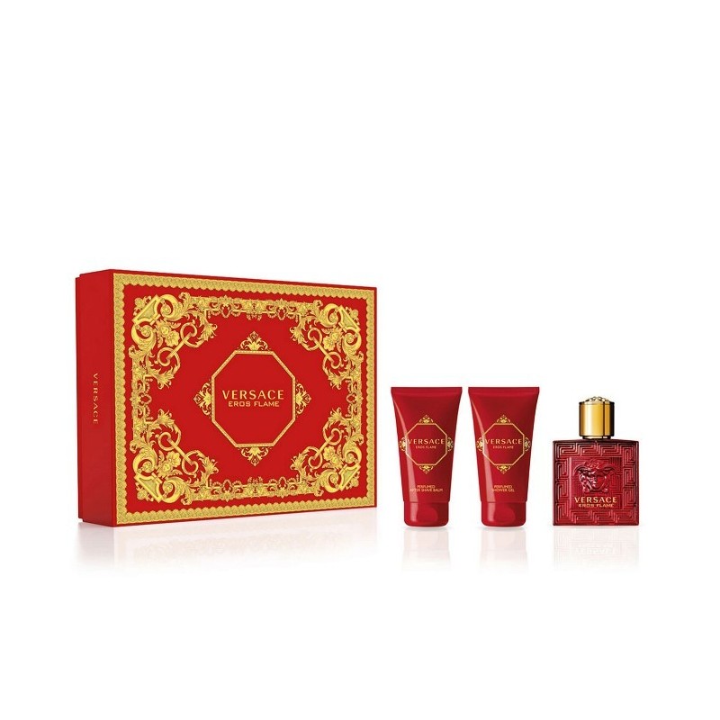 COFFRET EAU DE PARFUM HOMME VERSACE  EROS FLAME 3 PIÈCES 