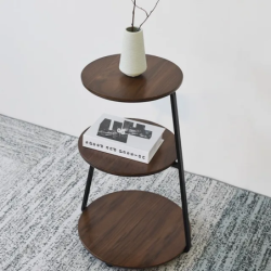 Table d’appoint rond marron 