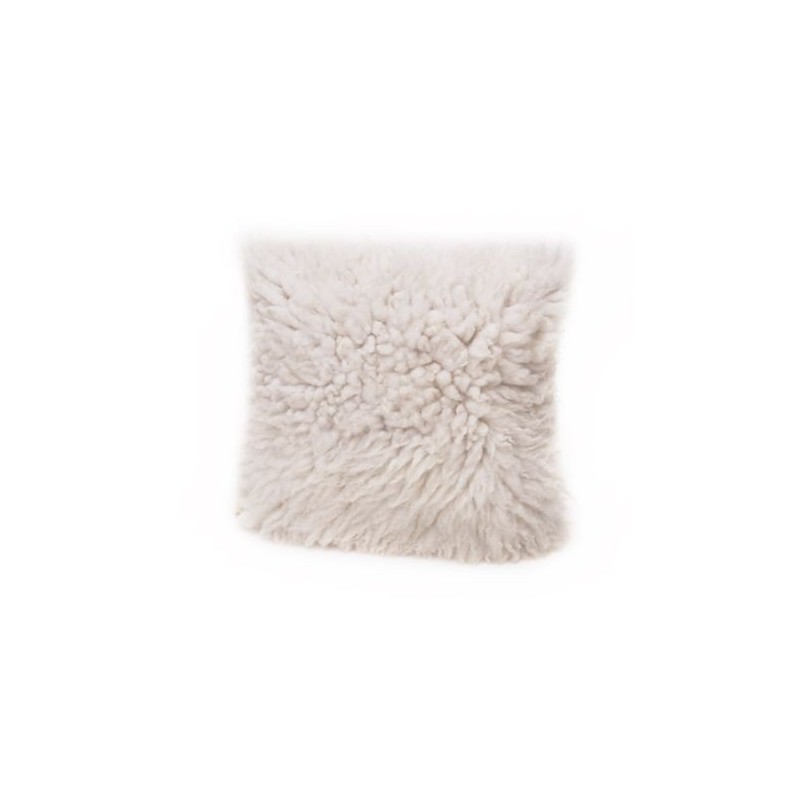 Coussin peau de mouton - 40*40 cm - Blanc cassé 