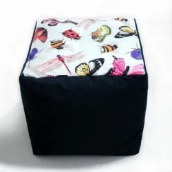 Pouf Carré Papillon - 40*40*40 cm 