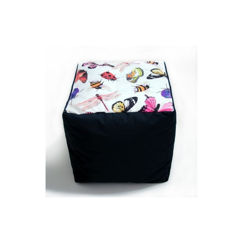 Pouf Poire XXL 120*80  Fourrure Blanc casse 