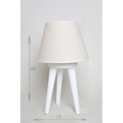 Lampadaire scandinave - Trépied mini - Blanc en patine doré 