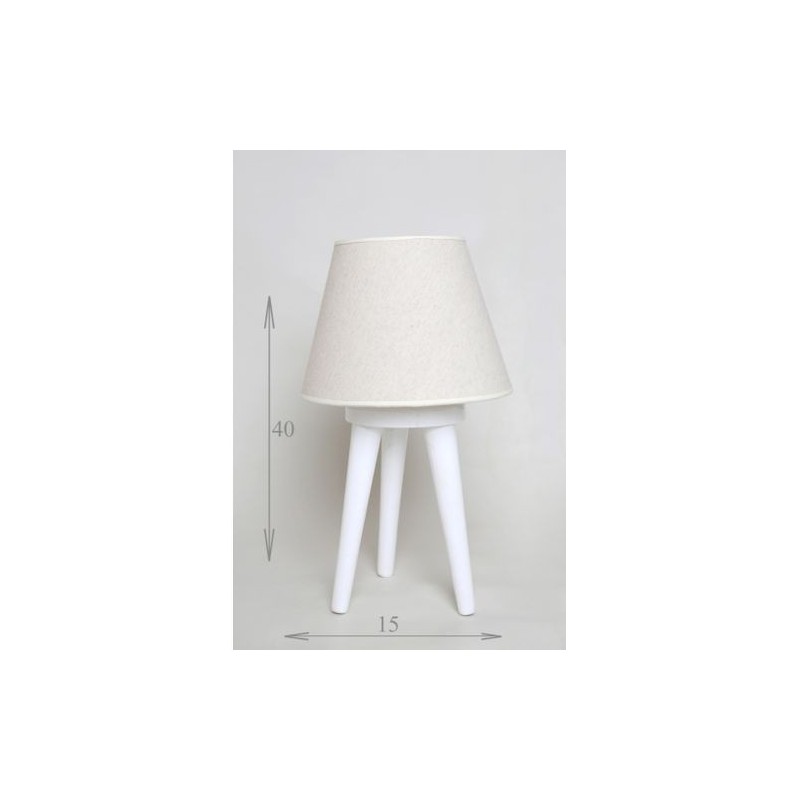 Lampadaire scandinave - Trépied mini - Blanc en patine doré 