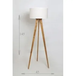 Lampadaire scandinave trépied - Chêne claire - 145 cm 