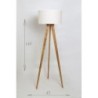 Lampadaire scandinave trépied - Chêne claire - 145 cm 