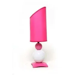 Lampe de Chevet - Céramique - 2 Boules - Rose - 57 cm 