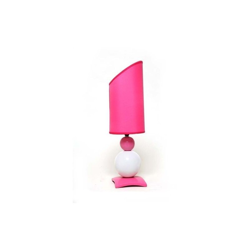 Lampe de Chevet - Céramique - 2 Boules - Rose - 57 cm 