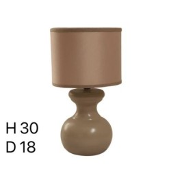 Lampe de chevet - Céramique - Botella - Marron clair - 30 cm 