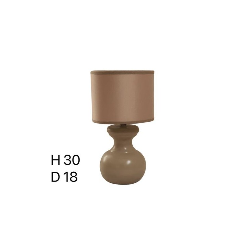 Lampe de chevet - Céramique - Botella - Marron clair - 30 cm 