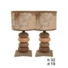 Lot de 2 Lampes de chevet - Céramique - 4 Galets - Beige - 32 cm 