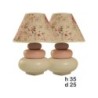 Lot de 2 Lampes de chevet - Céramique - Giro - Beige Fleurie - 35 cm 