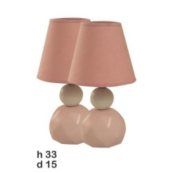 Lot de 2 Lampes de chevet - Rosa - Céramique - Rose - 33 cm 