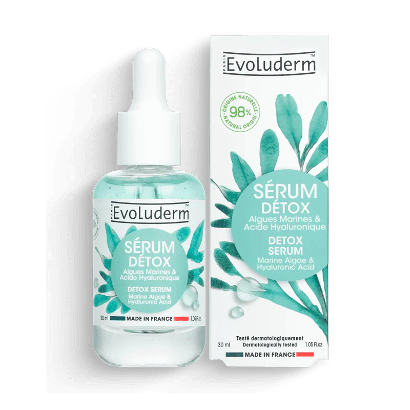 Sérum de visage evoluderm  DÉTOX ALGUES MARINES & ACIDE HYALURONIQUE 