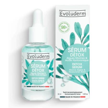 Sérum de visage evoluderm  DÉTOX ALGUES MARINES & ACIDE HYALURONIQUE 