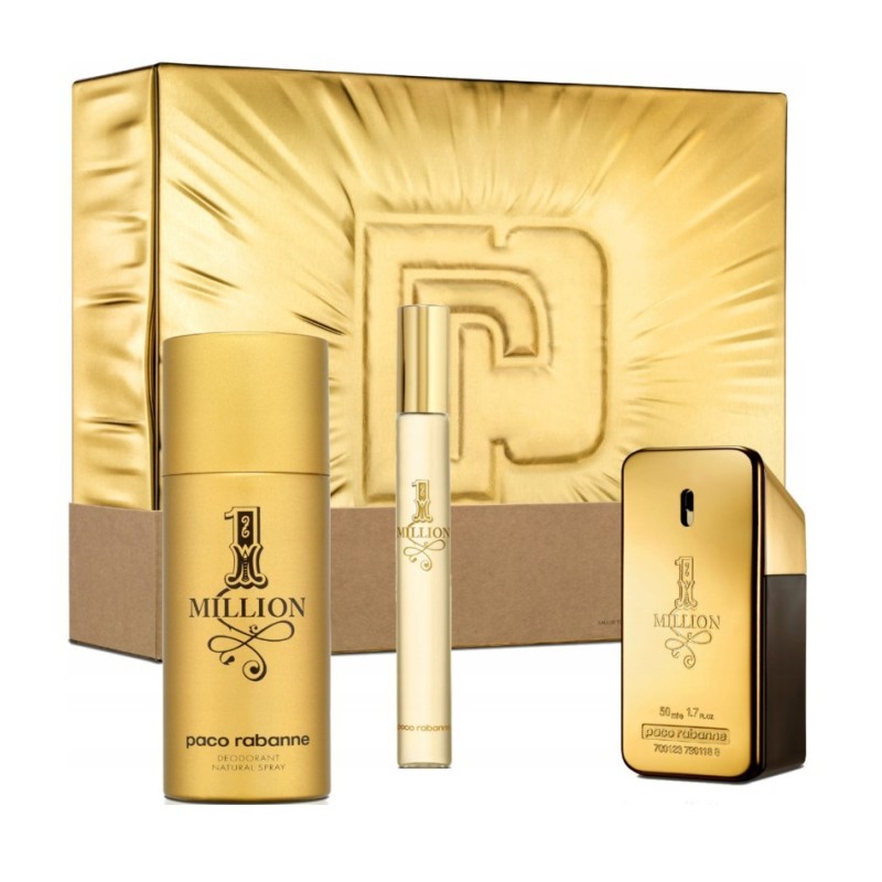 Coffret Eau de Toilette Homme PACO RABANNE  1 MILLION 3 PIECE EDT 