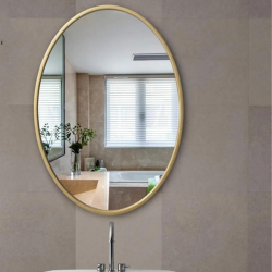 Miroir Mural Ovale Dore En...