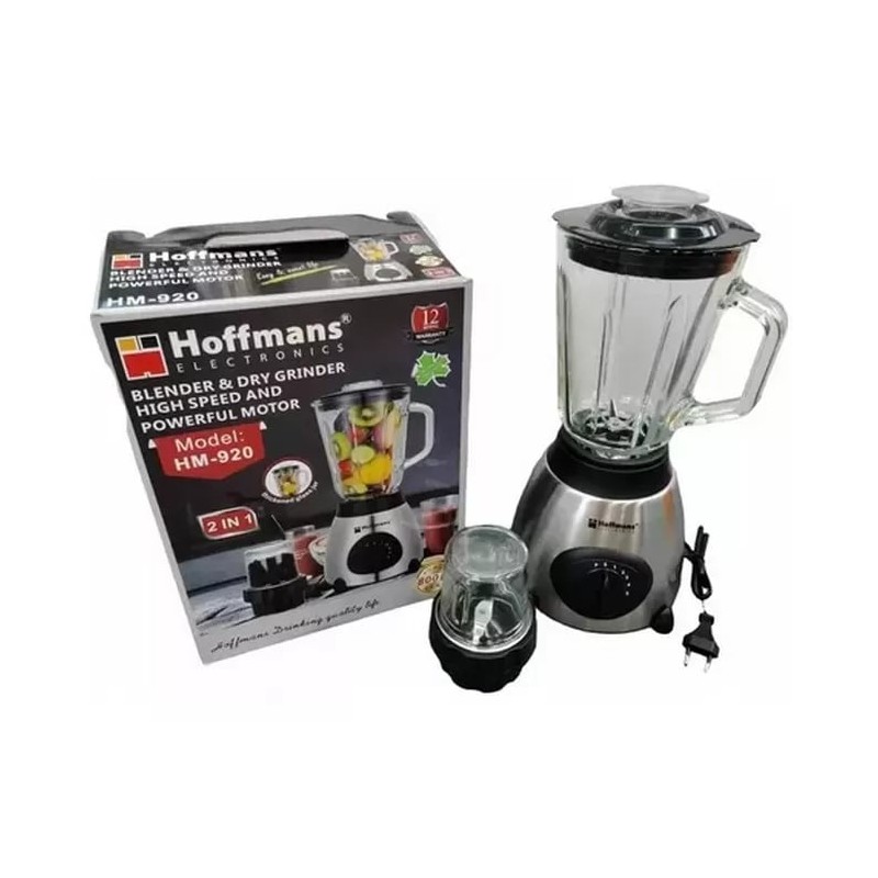 BLENDER EN VERRE INCASSABLE 2en1-1,5L-800W - HOFFMANS 