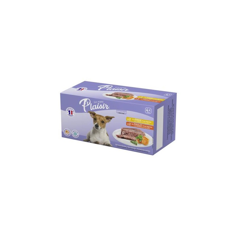 PATE CHIEN 4X300GR POULET & DINDE 