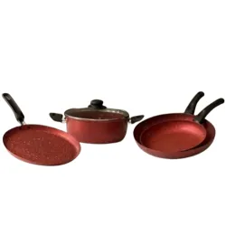 Pack 5 pcs Granite - Rouge: FT24 + P24 + P30 + Crép 28cm 