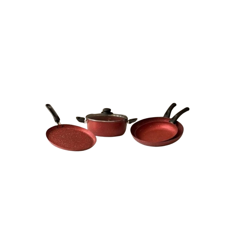 Pack 5 pcs Granite - Rouge: FT24 + P24 + P30 + Crép 28cm 