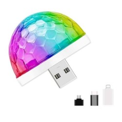 Mini boule disco led usb - Inclus tous les adaptateurs 