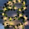 DJO Guirlande lumineuse de feuilles vertes de lierre artificiel - 10M 