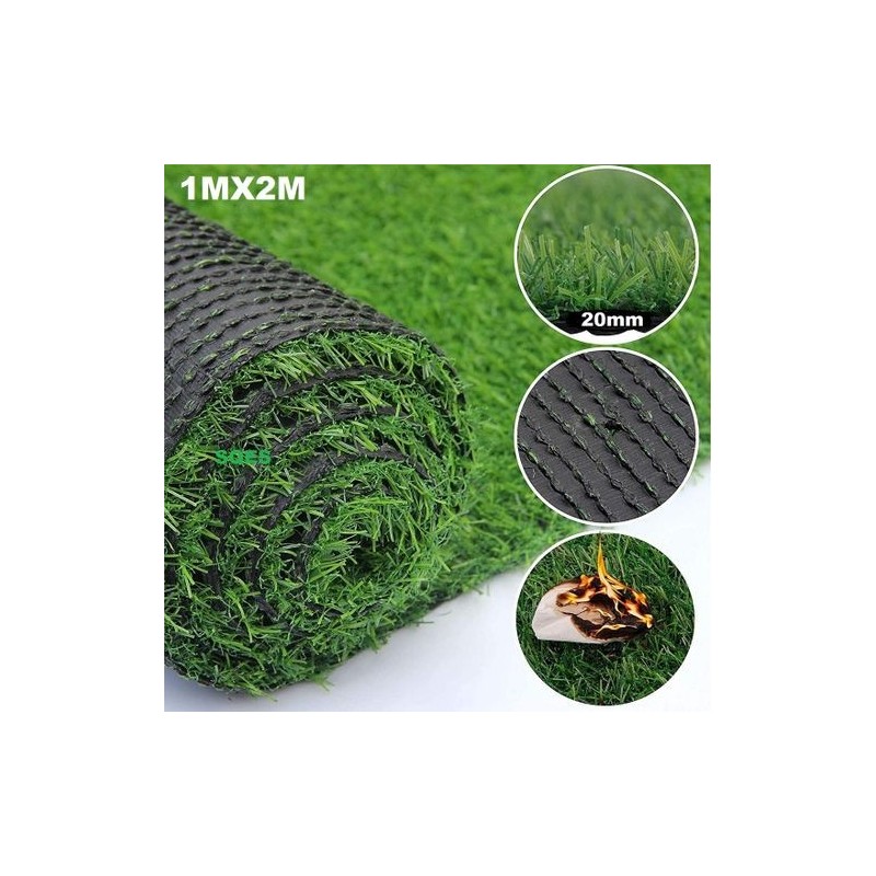 Grass Gazon artificiel - Pelouse Synthétique interieur et exterieur - 1MX2M - Ep 20mm 