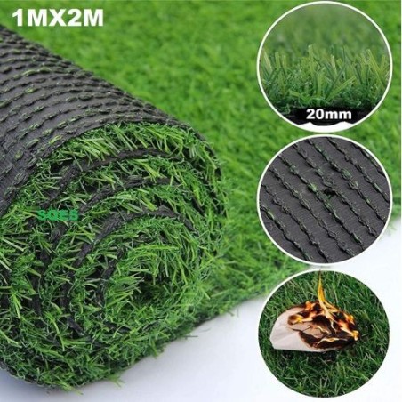 Grass Gazon artificiel - Pelouse Synthétique interieur et exterieur - 1MX2M - Ep 20mm 