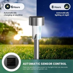 DJO Torche Solaire - Borne led - Lampe pour éclairage jardin 