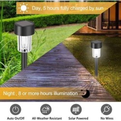 DJO Torche Solaire - Borne led - Lampe pour éclairage jardin 