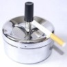 Ashtray Cendrier avec couvercle pousssoir en inox 