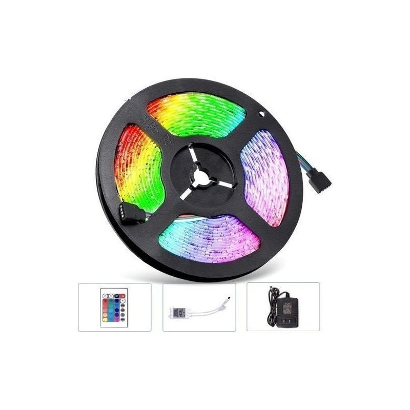 Kit Ruban LED RGB - 16 couleurs - 4 modes - 5m 