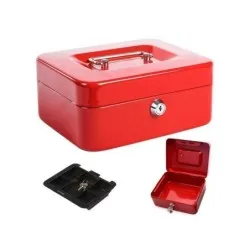 Box Caisse à monnaie - Coffre fort - Boîte de rangement - Rouge 300*240*90 mm 