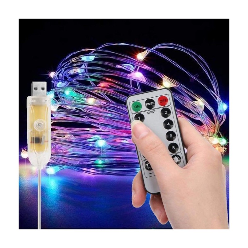 Guirlande Lumineuse USB Multicolore 100 LED 