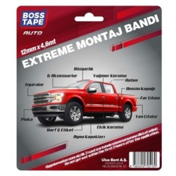 BOSS TAPE Bande de Montage double faces - Conditions climatiques extremes 12mmx4.6mt 