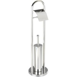 DJO Combiné WC - Porte Papier Toilette avec Brosse - INOX 