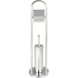 DJO Combiné WC - Porte Papier Toilette avec Brosse - INOX 