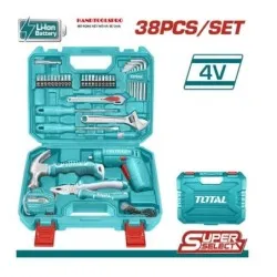 TOTAL Visseuse sans fil - Valise bricolage - 38 Outils 