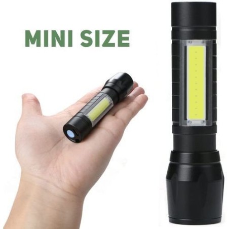 lampe de poche étanche - Mini USB rechargeable Zoomable 