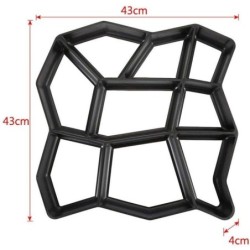 Lot de 3 Moule en plastique Réutilisable Béton Ciment Pierre - Conception Pavé 