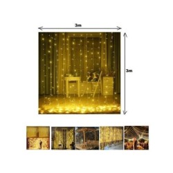 Rideau Lumineux - Décoration - 300 Led - 220 V - 3MX3M 