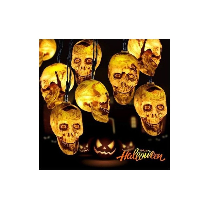 Guirlandes Lumineuse Halloween fete noel - Tete de mort - 4.5v 