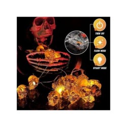 Guirlandes Lumineuse Halloween fete noel - Tete de mort - 4.5v 