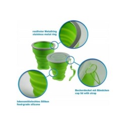 Generic Tasse Silicone Pliable de Voyage Pratique - Goblet Potable Camping - 210ml 