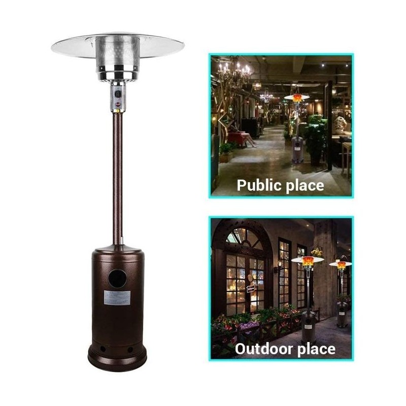 Chauffage de terrasse patio au gaz extérieur 12,5kw - Lampe chauffante Parasol de 2,20m 