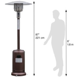 Chauffage de terrasse patio au gaz extérieur 12,5kw - Lampe chauffante Parasol de 2,20m 