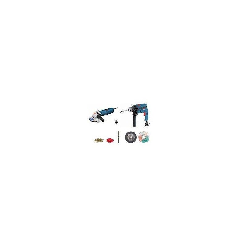 Bosch Pack Perceuse à percussion 570 w + Meuleuse 710 w- + Cadeau - 