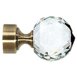 DJO Embouts des tringles à Rideaux Bronze - Boule de Cristal Ø 22mm, Set de 2 