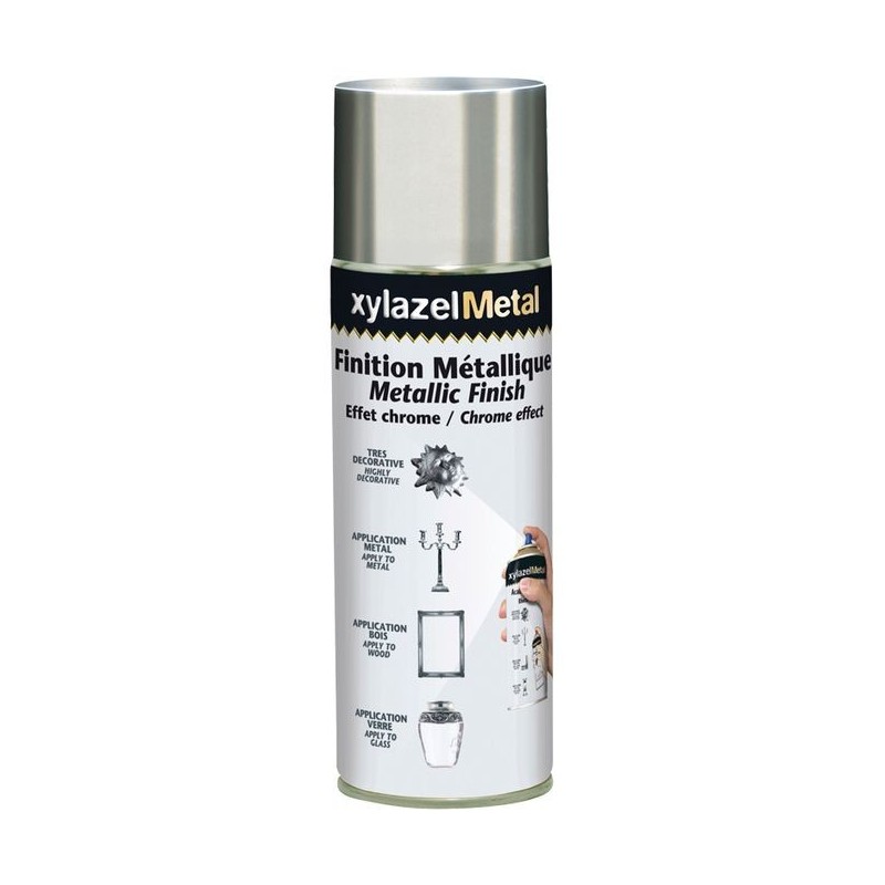 XYLAZEL Spray 2 en 1 - Peinture Acrylique - Direct sur rouille - 400ml - Effet ARGENT 