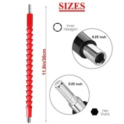 Axe flexible avec embout de tournevis - 10 pièces et tige d'extension 